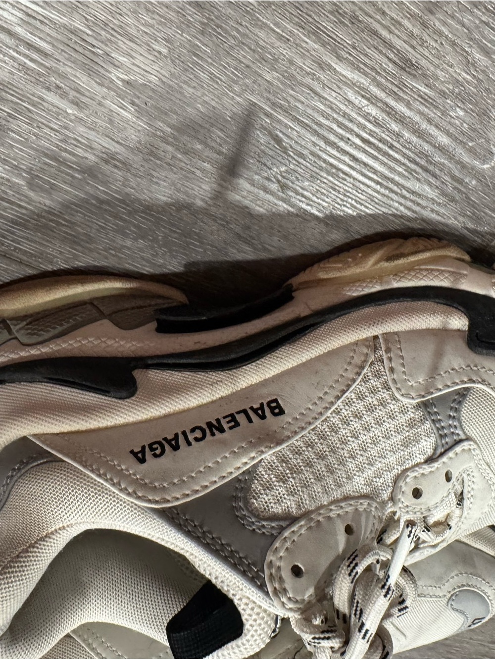 Balenciaga Cream and Black Chunky Trainer